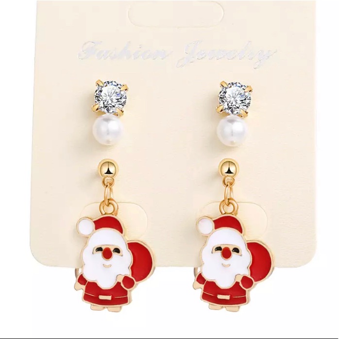 Christmas Santa Claus Stud 3 Pcs Set Earrings
